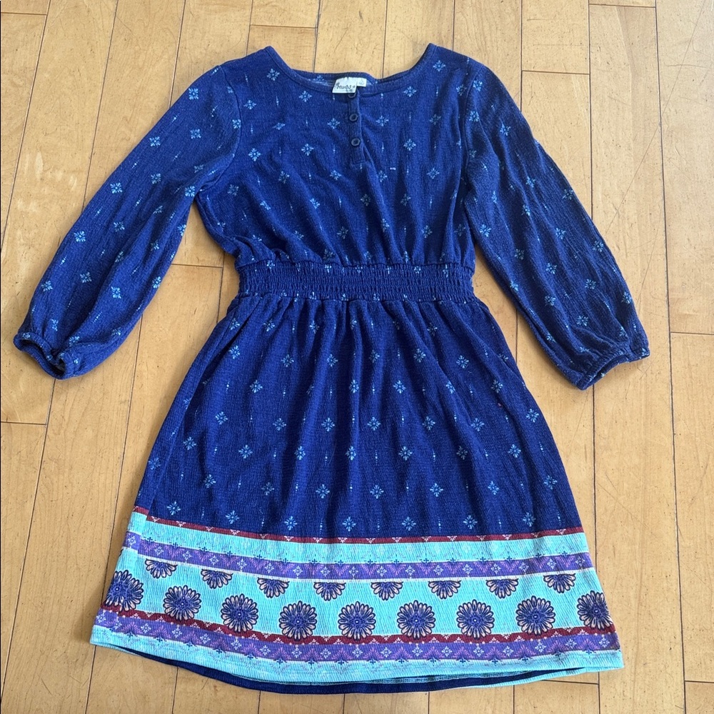 Mudd Navy and Purple Kids Dress